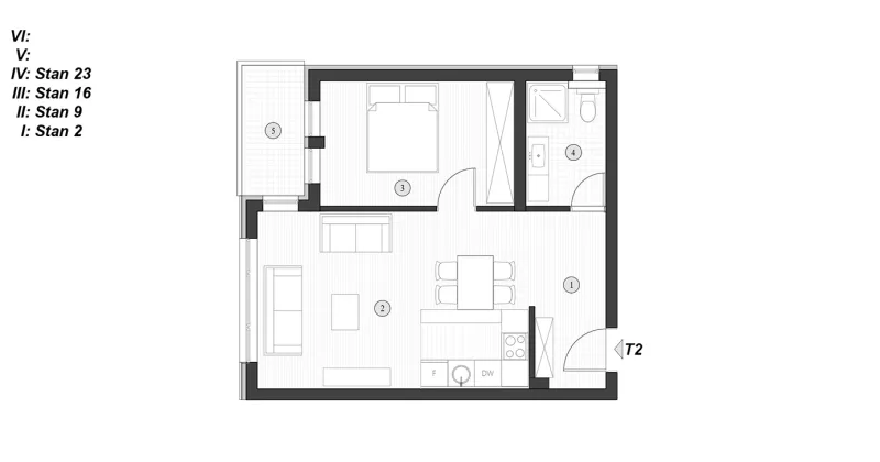 Jednosoban stan Tip 2